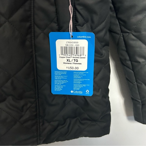 NWT Columbia Women’s Copper Crest Hooded Jacket Black Size XL - Picture 7 of 9